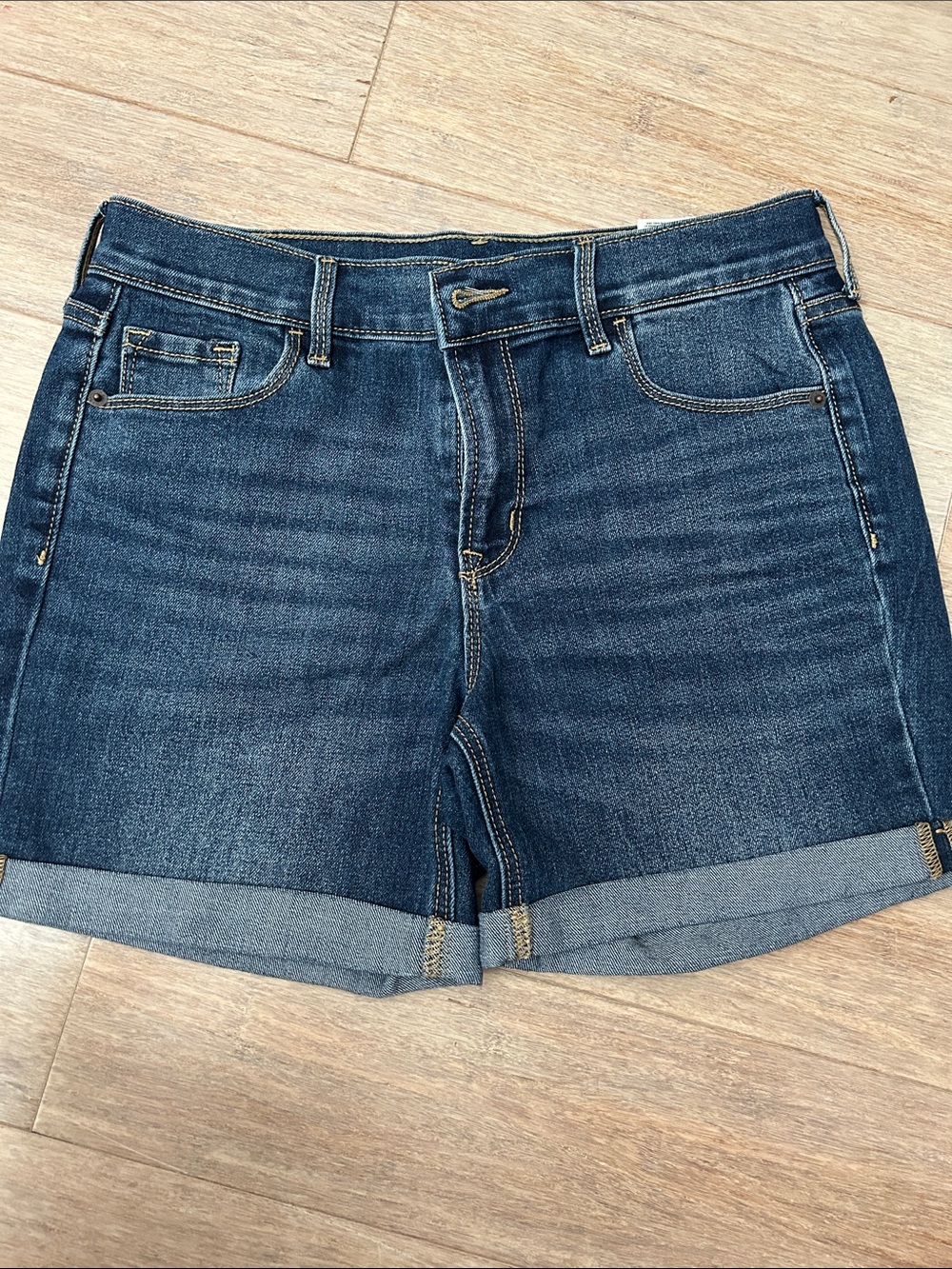 Old Navy Dark Indigo Rolled Hem Denim Shorts size 4
